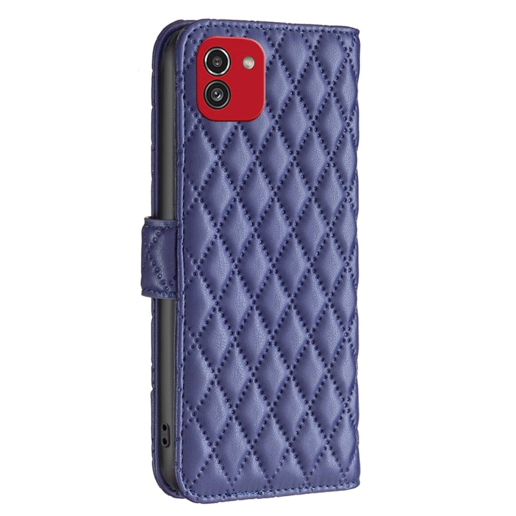 Diamond Lattice Wallet Leather Flip Phone Case, For Samsung Galaxy A03 166mm EU Version