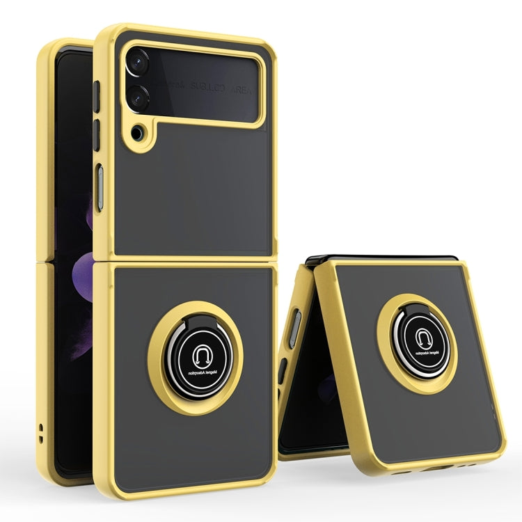Q Shadow I Ring Kickstand PC and TPU Hybrid Phone Case, For Samsung Galaxy Z Flip4