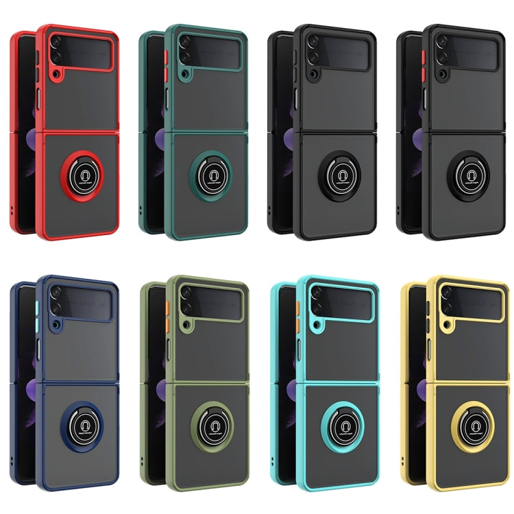 Q Shadow I Ring Kickstand PC and TPU Hybrid Phone Case, For Samsung Galaxy Z Flip4