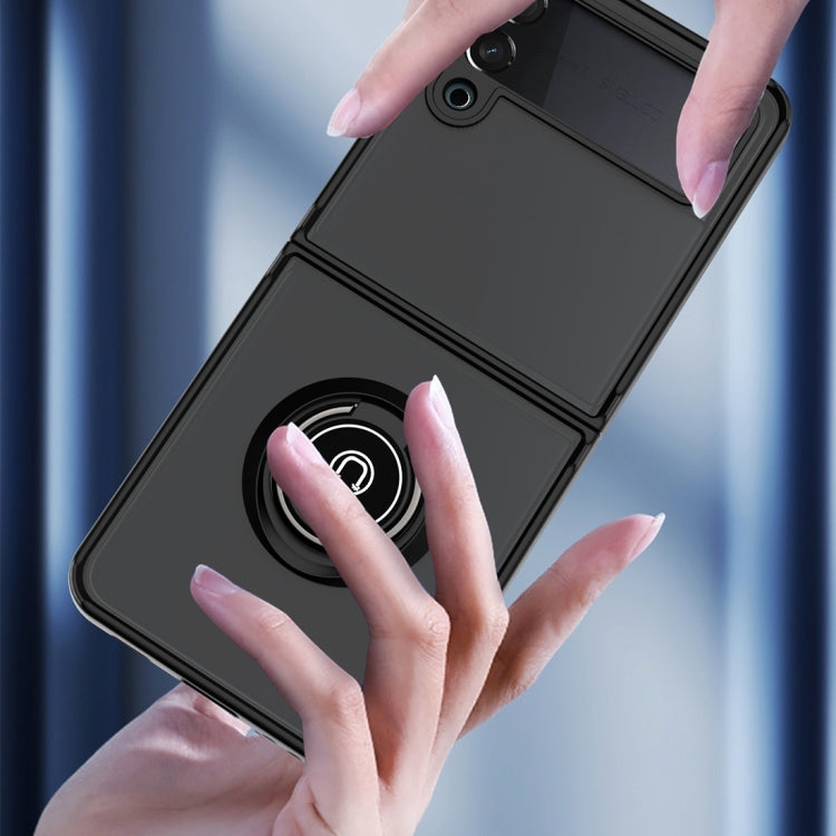 Q Shadow I Ring Kickstand PC and TPU Hybrid Phone Case, For Samsung Galaxy Z Flip4