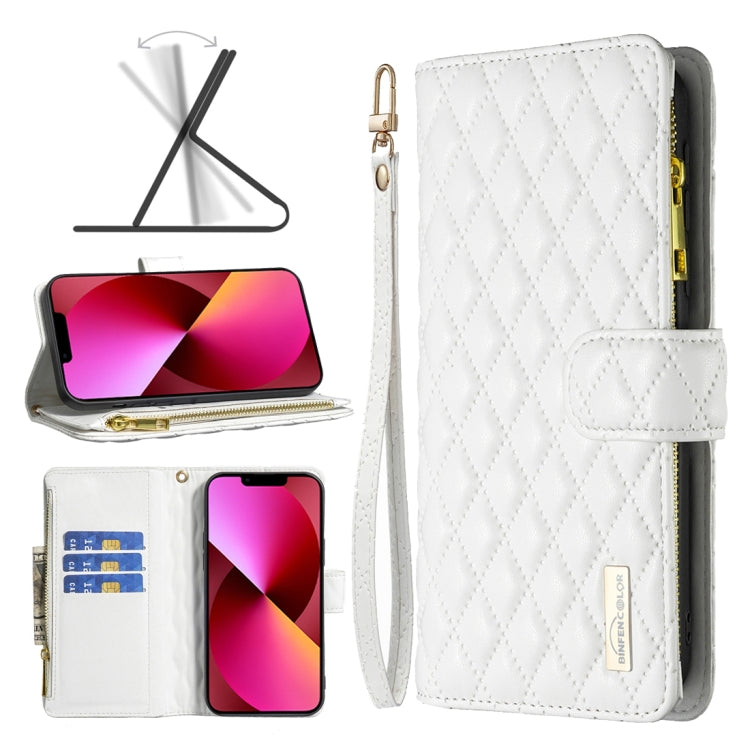 Diamond Lattice Zipper Wallet Leather Flip Phone Case, For iPhone 14, For iPhone 14 Plus, For iPhone 14 Pro, For iPhone 14 Pro Max, For iPhone 13 mini, For iPhone 13, For iPhone 13 Pro, For iPhone 13 Pro Max