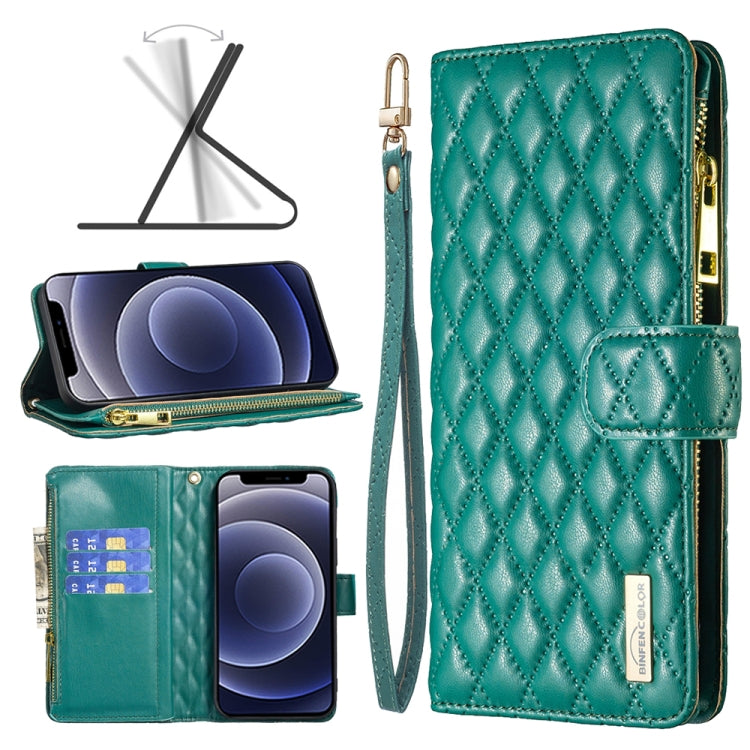 Diamond Lattice Zipper Wallet Leather Flip Phone Case, For iPhone 12 mini, For iPhone 12 / 12 Pro, For iPhone 12 Pro Max, For iPhone 11, For iPhone 11 Pro, For iPhone X / XS, For iPhone XR, For iPhone XS Max