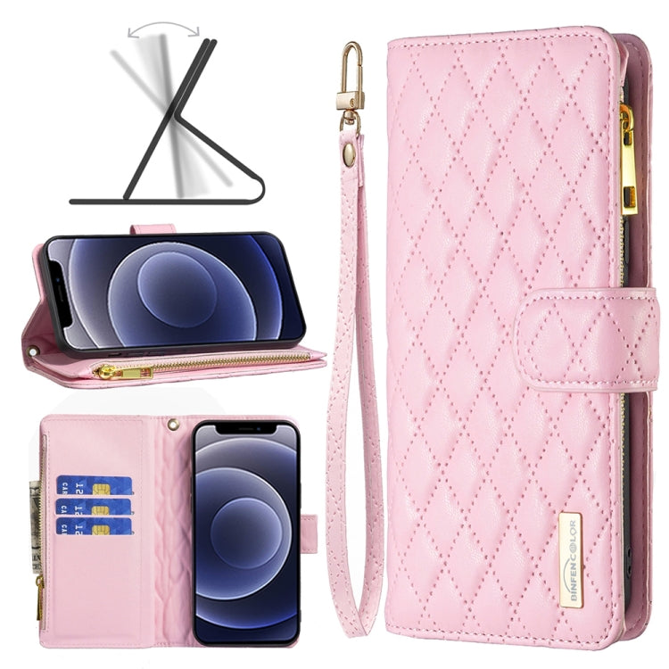 Diamond Lattice Zipper Wallet Leather Flip Phone Case, For iPhone 12 mini, For iPhone 12 / 12 Pro, For iPhone 12 Pro Max, For iPhone 11, For iPhone 11 Pro, For iPhone X / XS, For iPhone XR, For iPhone XS Max