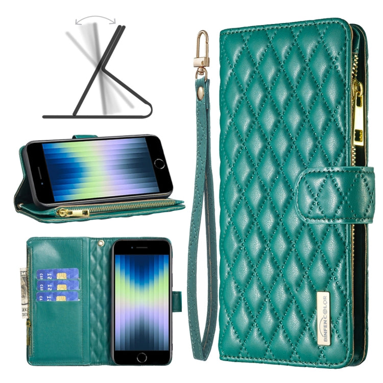 Diamond Lattice Zipper Wallet Leather Flip Phone Case, For iPhone SE 2022 / SE 2020 / 7 / 8, For iPhone 7 Plus / 8 Plus, For iPhone 11 Pro Max
