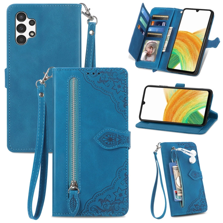 Embossed Flower Shockproof Leather Phone Case, For Samsung Galaxy A13 4G, For Samsung Galaxy A22 4G, For Samsung Galaxy A22 5G, For Samsung Galaxy A32 4G, For Samsung Galaxy A33 5G, For Samsung Galaxy A52 5G, For Samsung Galaxy A52s 5G                 ...