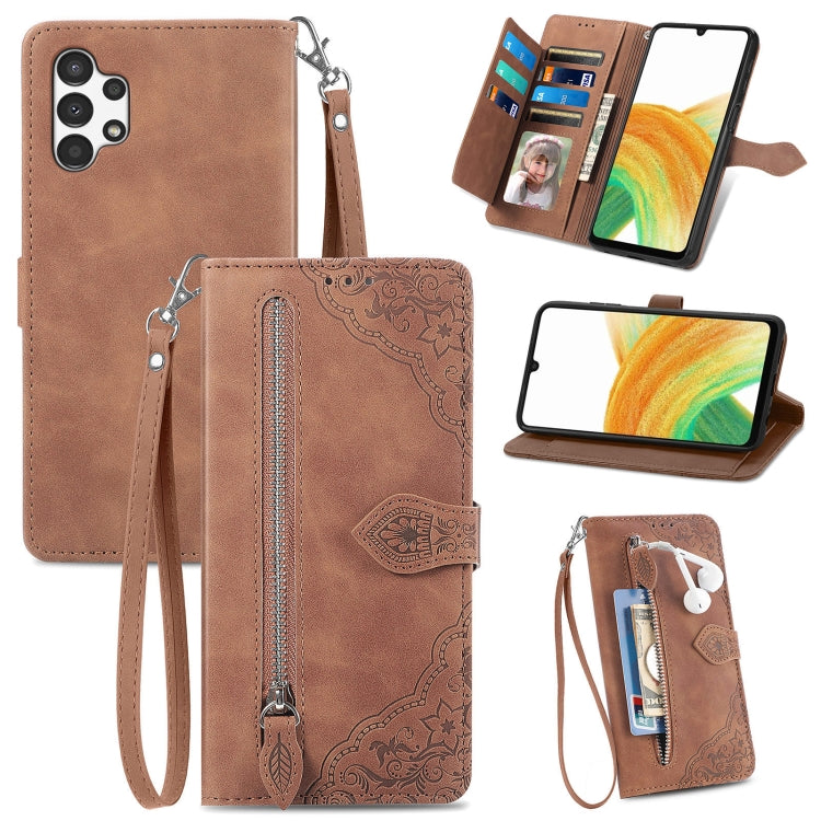 Embossed Flower Shockproof Leather Phone Case, For Samsung Galaxy A13 4G, For Samsung Galaxy A22 4G, For Samsung Galaxy A22 5G, For Samsung Galaxy A32 4G, For Samsung Galaxy A33 5G, For Samsung Galaxy A52 5G, For Samsung Galaxy A52s 5G                 ...