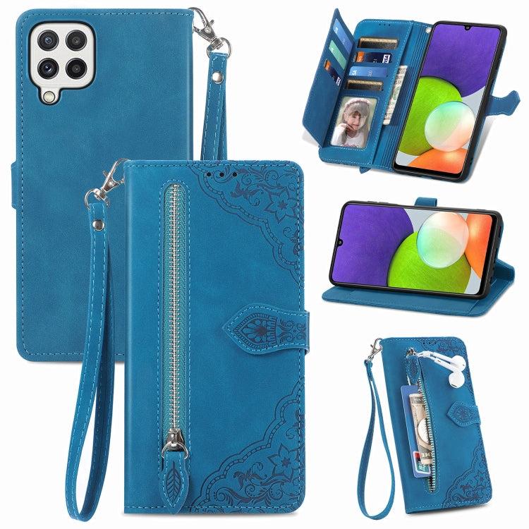 Embossed Flower Shockproof Leather Phone Case, For Samsung Galaxy A13 4G, For Samsung Galaxy A22 4G, For Samsung Galaxy A22 5G, For Samsung Galaxy A32 4G, For Samsung Galaxy A33 5G, For Samsung Galaxy A52 5G, For Samsung Galaxy A52s 5G                 ...