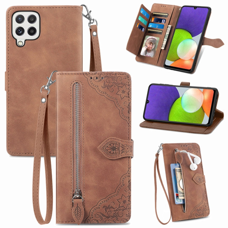 Embossed Flower Shockproof Leather Phone Case, For Samsung Galaxy A13 4G, For Samsung Galaxy A22 4G, For Samsung Galaxy A22 5G, For Samsung Galaxy A32 4G, For Samsung Galaxy A33 5G, For Samsung Galaxy A52 5G, For Samsung Galaxy A52s 5G                 ...