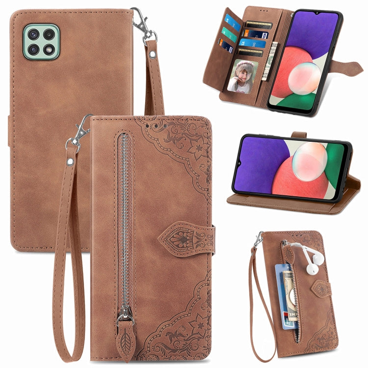 Embossed Flower Shockproof Leather Phone Case, For Samsung Galaxy A13 4G, For Samsung Galaxy A22 4G, For Samsung Galaxy A22 5G, For Samsung Galaxy A32 4G, For Samsung Galaxy A33 5G, For Samsung Galaxy A52 5G, For Samsung Galaxy A52s 5G                 ...