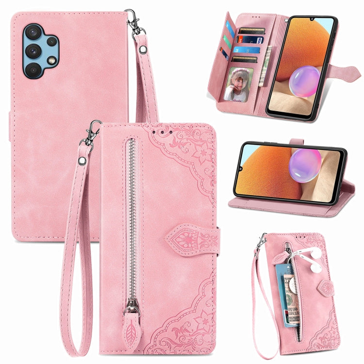 Embossed Flower Shockproof Leather Phone Case, For Samsung Galaxy A13 4G, For Samsung Galaxy A22 4G, For Samsung Galaxy A22 5G, For Samsung Galaxy A32 4G, For Samsung Galaxy A33 5G, For Samsung Galaxy A52 5G, For Samsung Galaxy A52s 5G                 ...