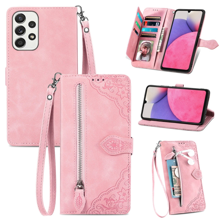 Embossed Flower Shockproof Leather Phone Case, For Samsung Galaxy A13 4G, For Samsung Galaxy A22 4G, For Samsung Galaxy A22 5G, For Samsung Galaxy A32 4G, For Samsung Galaxy A33 5G, For Samsung Galaxy A52 5G, For Samsung Galaxy A52s 5G                 ...