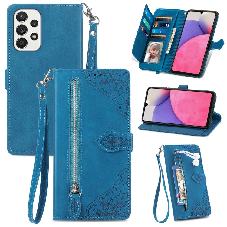 Embossed Flower Shockproof Leather Phone Case, For Samsung Galaxy A13 4G, For Samsung Galaxy A22 4G, For Samsung Galaxy A22 5G, For Samsung Galaxy A32 4G, For Samsung Galaxy A33 5G, For Samsung Galaxy A52 5G, For Samsung Galaxy A52s 5G                 ...