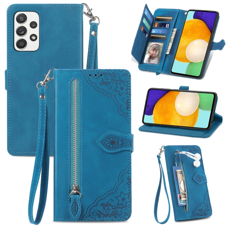 Embossed Flower Shockproof Leather Phone Case, For Samsung Galaxy A13 4G, For Samsung Galaxy A22 4G, For Samsung Galaxy A22 5G, For Samsung Galaxy A32 4G, For Samsung Galaxy A33 5G, For Samsung Galaxy A52 5G, For Samsung Galaxy A52s 5G                 ...