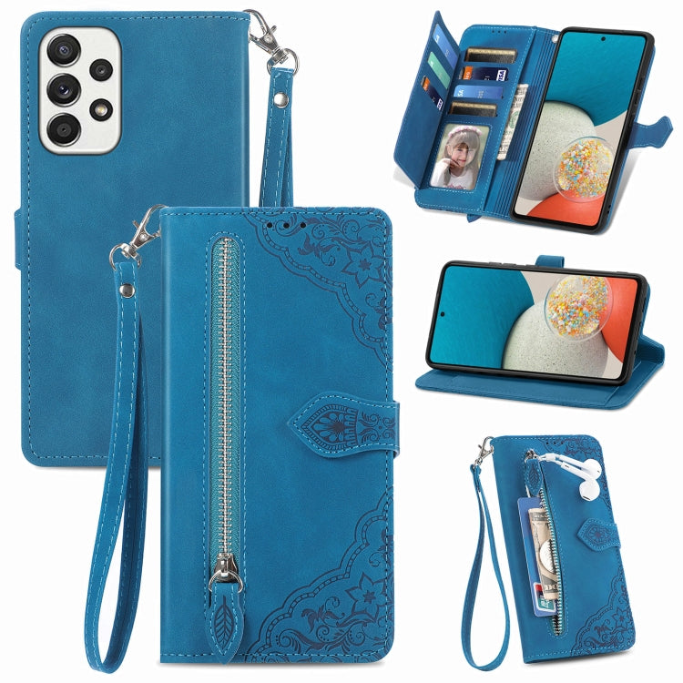 Embossed Flower Shockproof Leather Phone Case, For Samsung Galaxy A13 4G, For Samsung Galaxy A22 4G, For Samsung Galaxy A22 5G, For Samsung Galaxy A32 4G, For Samsung Galaxy A33 5G, For Samsung Galaxy A52 5G, For Samsung Galaxy A52s 5G                 ...
