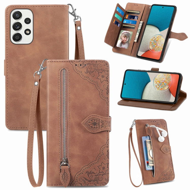 Embossed Flower Shockproof Leather Phone Case, For Samsung Galaxy A13 4G, For Samsung Galaxy A22 4G, For Samsung Galaxy A22 5G, For Samsung Galaxy A32 4G, For Samsung Galaxy A33 5G, For Samsung Galaxy A52 5G, For Samsung Galaxy A52s 5G                 ...