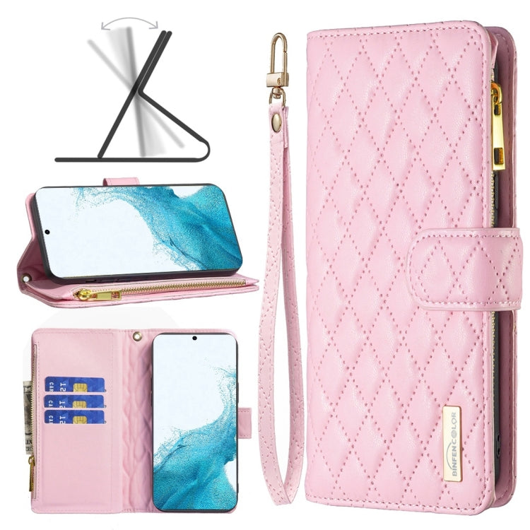 Diamond Lattice Zipper Wallet Leather Flip Phone Case, For Samsung Galaxy S22 5G, For Samsung Galaxy S22+ 5G, For Samsung Galaxy S22 Ultra 5G, For Samsung Galaxy S21 5G, For Samsung Galaxy S21+ 5G, For Samsung Galaxy S21 Ultra 5G                       ...