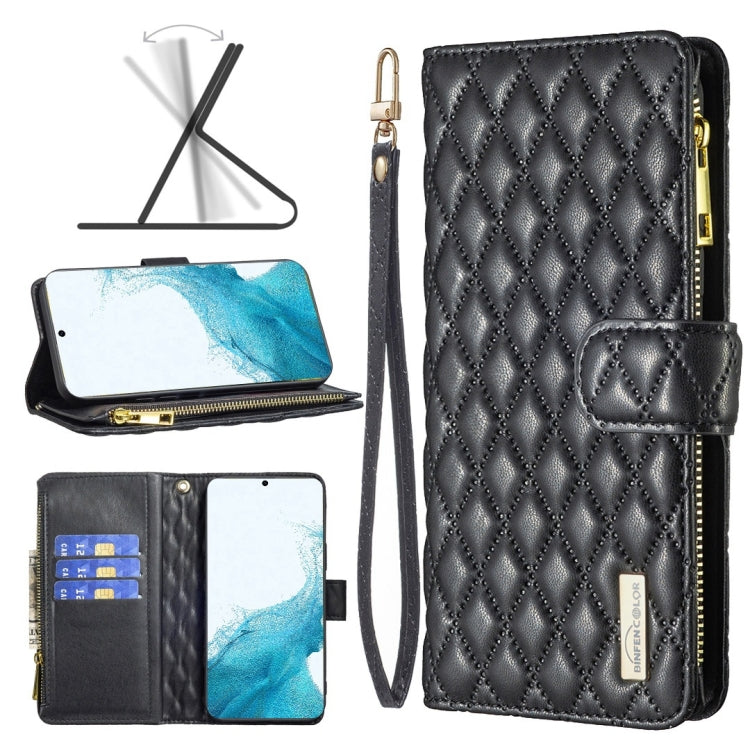Diamond Lattice Zipper Wallet Leather Flip Phone Case, For Samsung Galaxy S22 5G, For Samsung Galaxy S22+ 5G, For Samsung Galaxy S22 Ultra 5G, For Samsung Galaxy S21 5G, For Samsung Galaxy S21+ 5G, For Samsung Galaxy S21 Ultra 5G                       ...