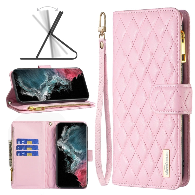 Diamond Lattice Zipper Wallet Leather Flip Phone Case, For Samsung Galaxy S22 5G, For Samsung Galaxy S22+ 5G, For Samsung Galaxy S22 Ultra 5G, For Samsung Galaxy S21 5G, For Samsung Galaxy S21+ 5G, For Samsung Galaxy S21 Ultra 5G                       ...