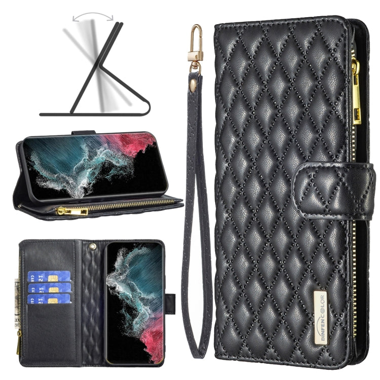 Diamond Lattice Zipper Wallet Leather Flip Phone Case, For Samsung Galaxy S22 5G, For Samsung Galaxy S22+ 5G, For Samsung Galaxy S22 Ultra 5G, For Samsung Galaxy S21 5G, For Samsung Galaxy S21+ 5G, For Samsung Galaxy S21 Ultra 5G                       ...