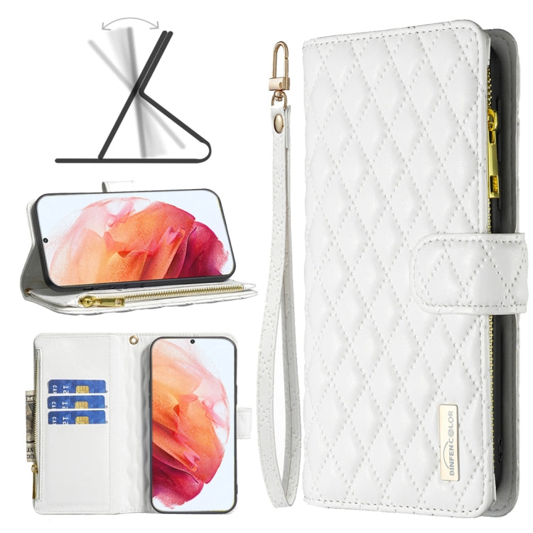 Diamond Lattice Zipper Wallet Leather Flip Phone Case, For Samsung Galaxy S22 5G, For Samsung Galaxy S22+ 5G, For Samsung Galaxy S22 Ultra 5G, For Samsung Galaxy S21 5G, For Samsung Galaxy S21+ 5G, For Samsung Galaxy S21 Ultra 5G                       ...