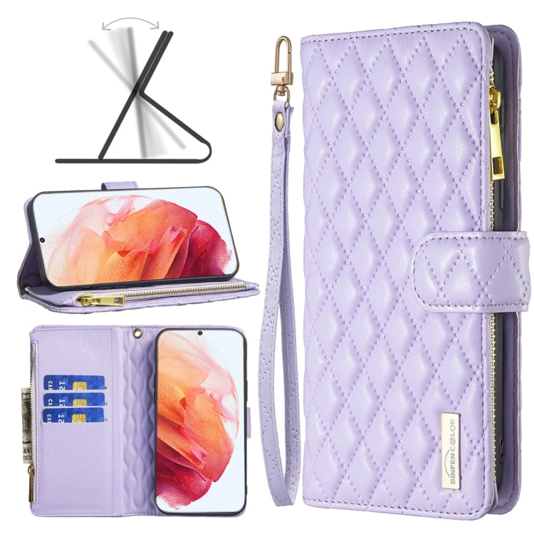 Diamond Lattice Zipper Wallet Leather Flip Phone Case, For Samsung Galaxy S22 5G, For Samsung Galaxy S22+ 5G, For Samsung Galaxy S22 Ultra 5G, For Samsung Galaxy S21 5G, For Samsung Galaxy S21+ 5G, For Samsung Galaxy S21 Ultra 5G                       ...