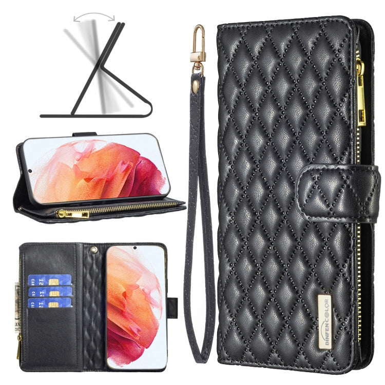 Diamond Lattice Zipper Wallet Leather Flip Phone Case, For Samsung Galaxy S22 5G, For Samsung Galaxy S22+ 5G, For Samsung Galaxy S22 Ultra 5G, For Samsung Galaxy S21 5G, For Samsung Galaxy S21+ 5G, For Samsung Galaxy S21 Ultra 5G                       ...