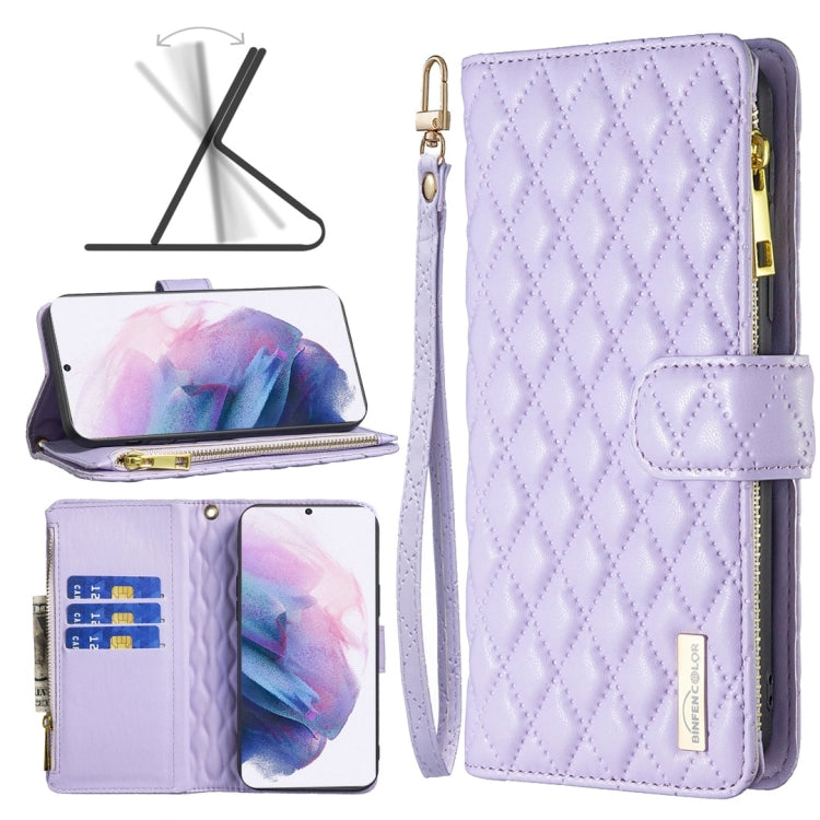 Diamond Lattice Zipper Wallet Leather Flip Phone Case, For Samsung Galaxy S22 5G, For Samsung Galaxy S22+ 5G, For Samsung Galaxy S22 Ultra 5G, For Samsung Galaxy S21 5G, For Samsung Galaxy S21+ 5G, For Samsung Galaxy S21 Ultra 5G                       ...