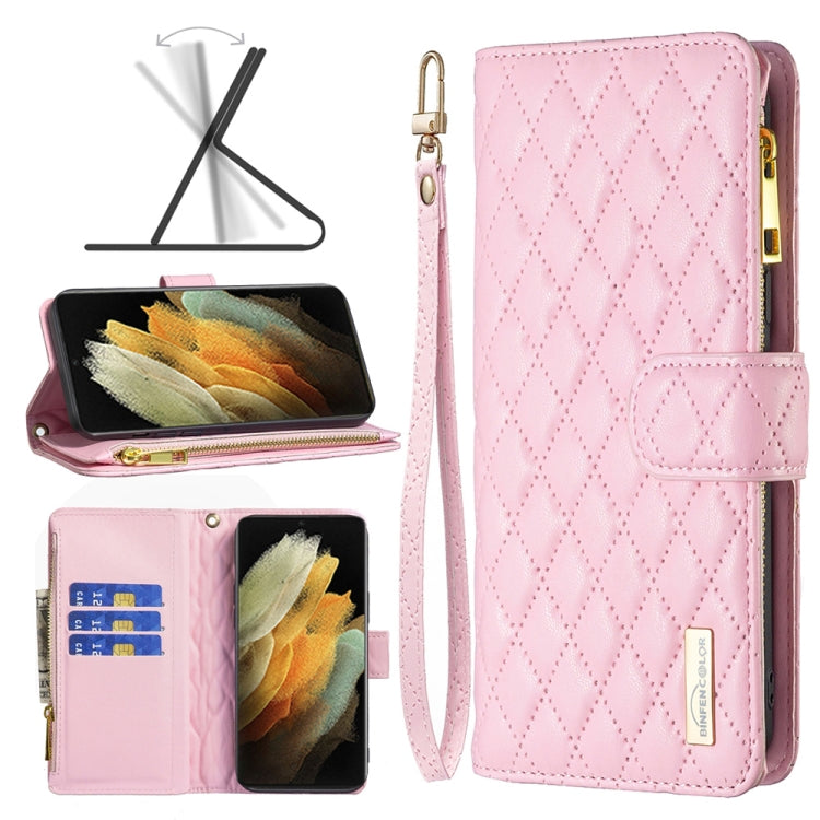 Diamond Lattice Zipper Wallet Leather Flip Phone Case, For Samsung Galaxy S22 5G, For Samsung Galaxy S22+ 5G, For Samsung Galaxy S22 Ultra 5G, For Samsung Galaxy S21 5G, For Samsung Galaxy S21+ 5G, For Samsung Galaxy S21 Ultra 5G                       ...