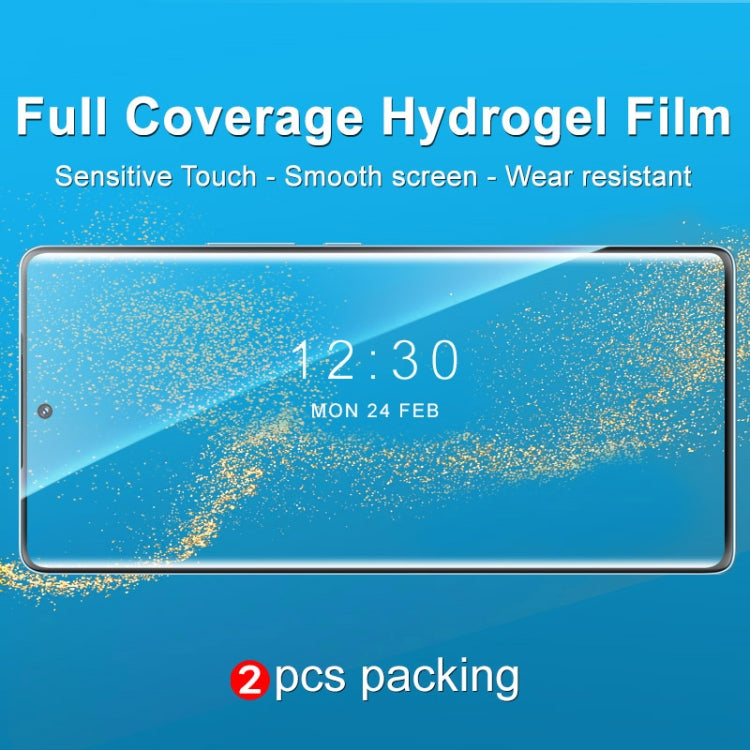 2 PCS imak Curved Full Screen Hydrogel Film Front Protector, For Honor 70 5G, For Honor 70 Pro 5G/70 Pro+ 5G
