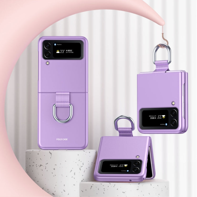 Skin Feel Folding Phone Case with Drawstring Key Chain, For Samsung Galaxy Z Flip4
