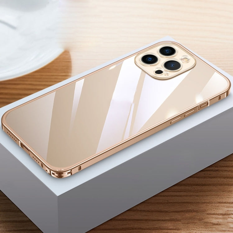 Metal Frame HD Transparent Phone Case, For iPhone 14 Plus, For iPhone 14 Pro Max, For iPhone 14, For iPhone 14 Pro