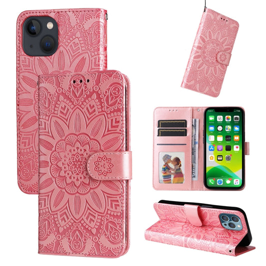 Embossed Sunflower Leather Phone Case, For iPhone 13 mini, For iPhone 13, For iPhone 13 Pro, For iPhone 13 Pro Max, For iPhone 12 mini, For iPhone 12 / 12 Pro, For iPhone 12 Pro Max, For iPhone 11, For iPhone 11 Pro