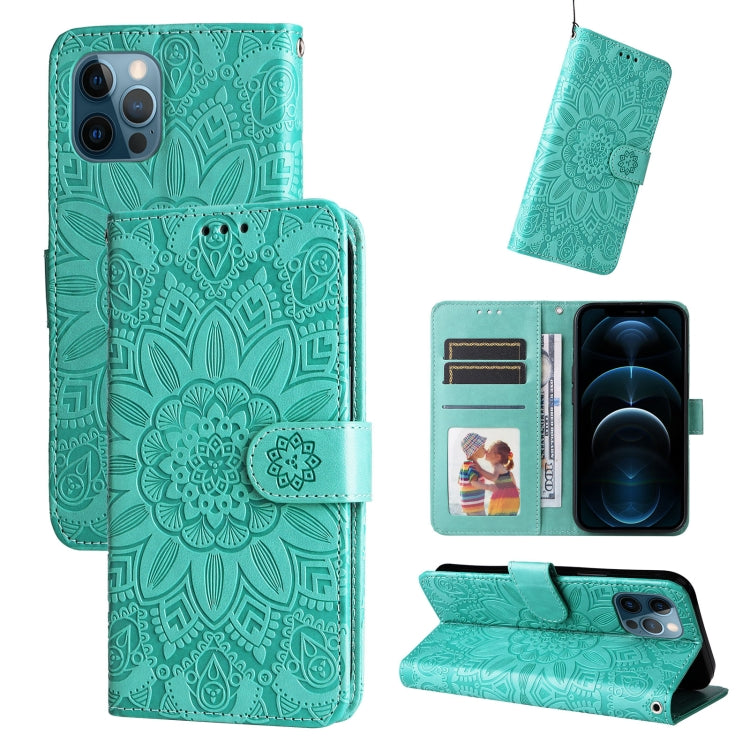 Embossed Sunflower Leather Phone Case, For iPhone 11 Pro Max, For iPhone X / XS, For iPhone XR, For iPhone XS Max, For iPhone SE 2022 / SE 2020 / 7 / 8, For iPhone 7 Plus / 8 Plus
