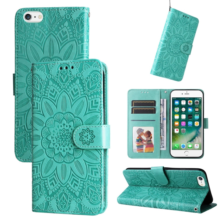 Embossed Sunflower Leather Phone Case, For iPhone 11 Pro Max, For iPhone X / XS, For iPhone XR, For iPhone XS Max, For iPhone SE 2022 / SE 2020 / 7 / 8, For iPhone 7 Plus / 8 Plus