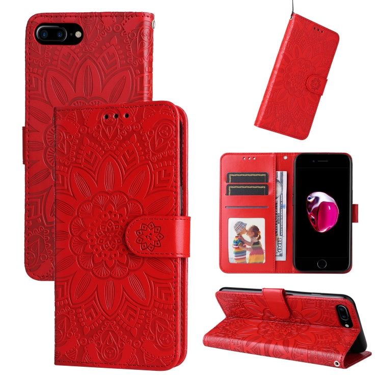 Embossed Sunflower Leather Phone Case, For iPhone 11 Pro Max, For iPhone X / XS, For iPhone XR, For iPhone XS Max, For iPhone SE 2022 / SE 2020 / 7 / 8, For iPhone 7 Plus / 8 Plus