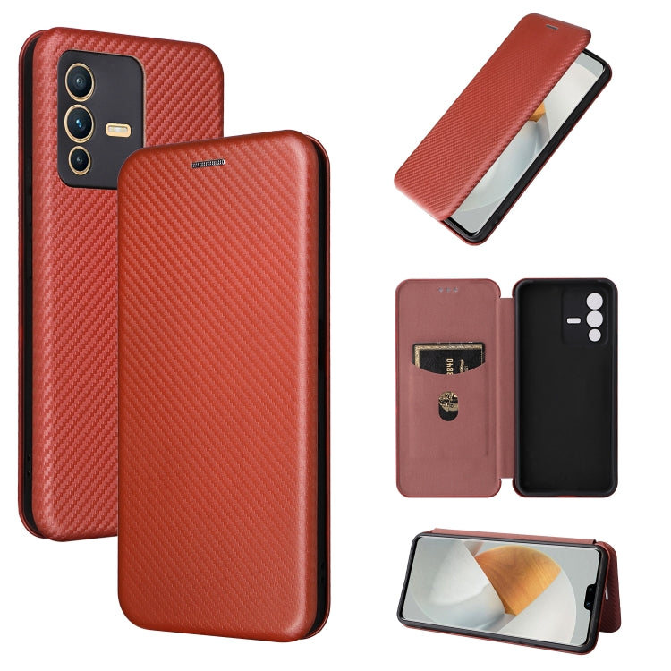 Carbon Fiber Texture Magnetic Leather Phone Case, For Tone E22, For vivo S12 5G / V23 5G, For Redmi Note 11T Pro / Note 11T Pro+ 5G, For Motorola Moto G42