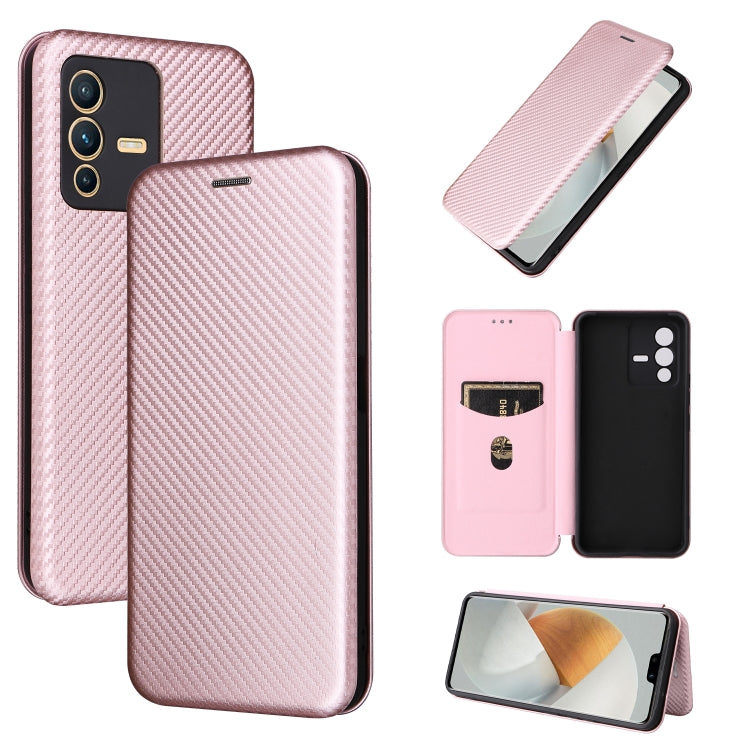 Carbon Fiber Texture Magnetic Leather Phone Case, For Tone E22, For vivo S12 5G / V23 5G, For Redmi Note 11T Pro / Note 11T Pro+ 5G, For Motorola Moto G42