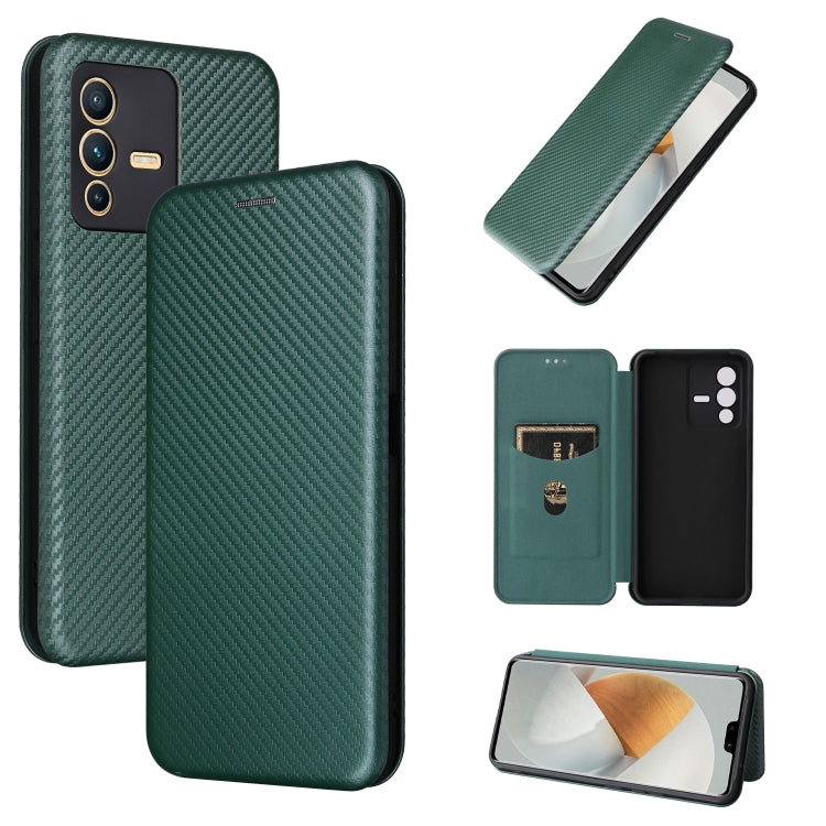 Carbon Fiber Texture Magnetic Leather Phone Case, For Tone E22, For vivo S12 5G / V23 5G, For Redmi Note 11T Pro / Note 11T Pro+ 5G, For Motorola Moto G42