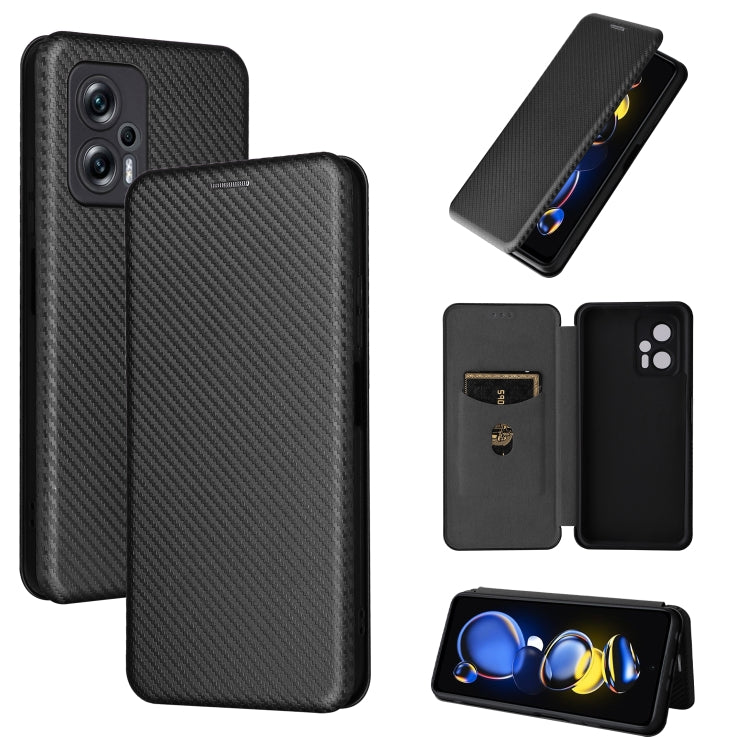 Carbon Fiber Texture Magnetic Leather Phone Case, For Tone E22, For vivo S12 5G / V23 5G, For Redmi Note 11T Pro / Note 11T Pro+ 5G, For Motorola Moto G42