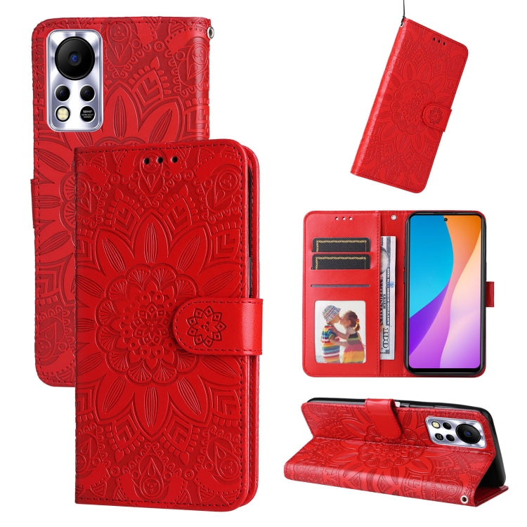 Embossed Sunflower Leather Phone Case, For Infinix Hot 11s NFC, For Infinix Hot 11, For Infinix Hot 11s, For Infinix Hot 12i, For Infinix Smart 5