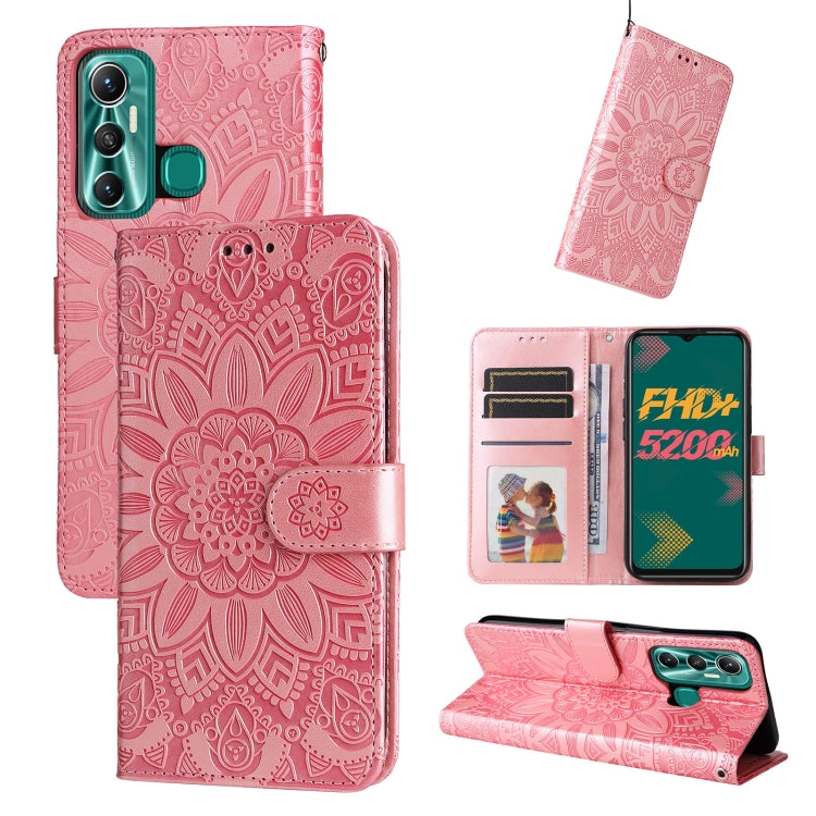 Embossed Sunflower Leather Phone Case, For Infinix Hot 11s NFC, For Infinix Hot 11, For Infinix Hot 11s, For Infinix Hot 12i, For Infinix Smart 5