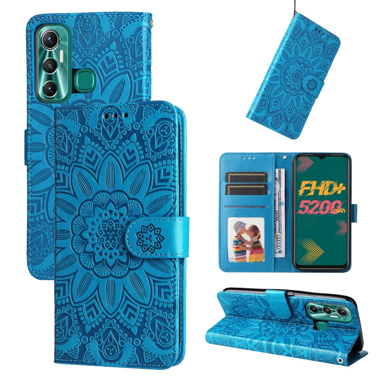 Embossed Sunflower Leather Phone Case, For Infinix Hot 11s NFC, For Infinix Hot 11, For Infinix Hot 11s, For Infinix Hot 12i, For Infinix Smart 5
