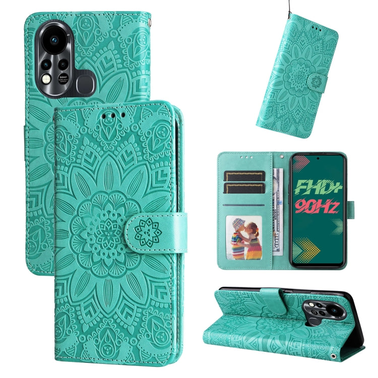 Embossed Sunflower Leather Phone Case, For Infinix Hot 11s NFC, For Infinix Hot 11, For Infinix Hot 11s, For Infinix Hot 12i, For Infinix Smart 5