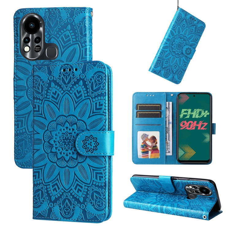 Embossed Sunflower Leather Phone Case, For Infinix Hot 11s NFC, For Infinix Hot 11, For Infinix Hot 11s, For Infinix Hot 12i, For Infinix Smart 5