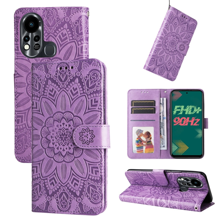 Embossed Sunflower Leather Phone Case, For Infinix Hot 11s NFC, For Infinix Hot 11, For Infinix Hot 11s, For Infinix Hot 12i, For Infinix Smart 5