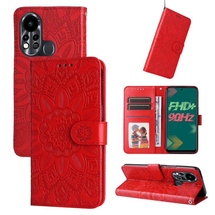 Embossed Sunflower Leather Phone Case, For Infinix Hot 11s NFC, For Infinix Hot 11, For Infinix Hot 11s, For Infinix Hot 12i, For Infinix Smart 5