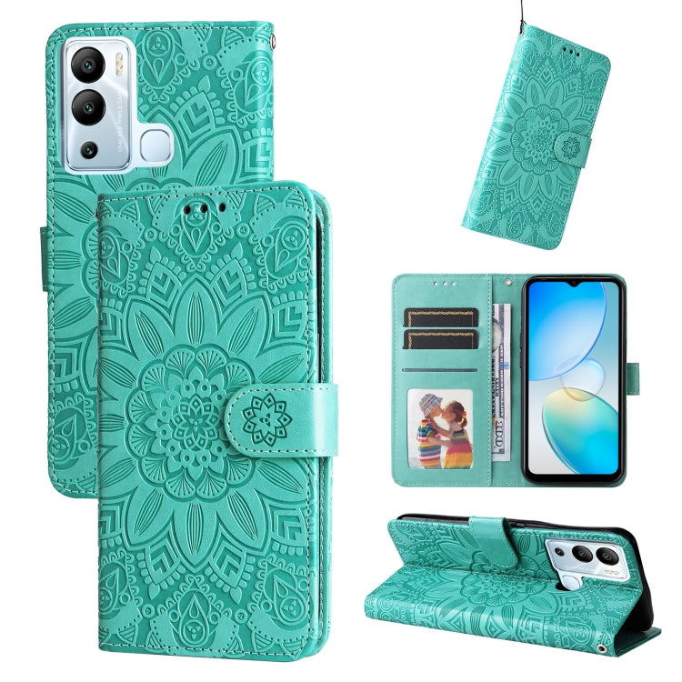 Embossed Sunflower Leather Phone Case, For Infinix Hot 11s NFC, For Infinix Hot 11, For Infinix Hot 11s, For Infinix Hot 12i, For Infinix Smart 5