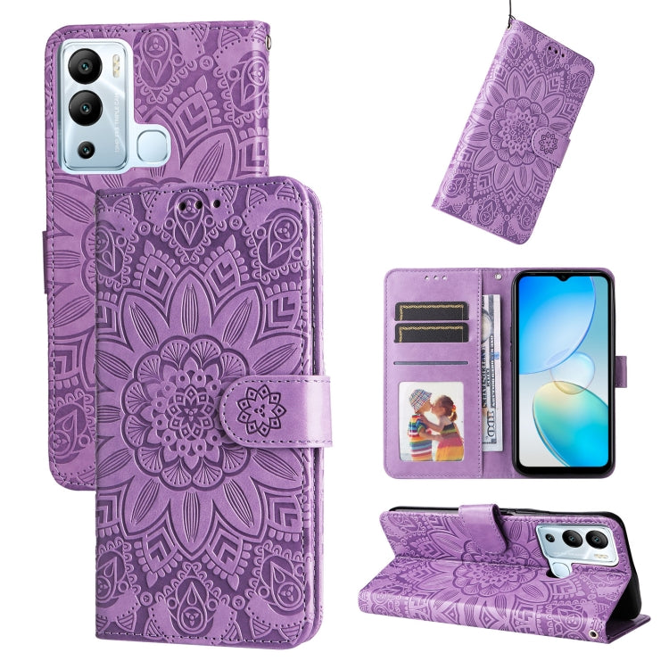 Embossed Sunflower Leather Phone Case, For Infinix Hot 11s NFC, For Infinix Hot 11, For Infinix Hot 11s, For Infinix Hot 12i, For Infinix Smart 5