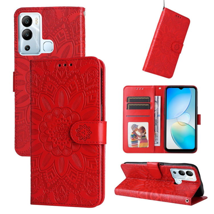 Embossed Sunflower Leather Phone Case, For Infinix Hot 11s NFC, For Infinix Hot 11, For Infinix Hot 11s, For Infinix Hot 12i, For Infinix Smart 5