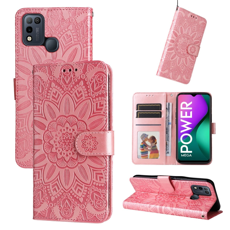 Embossed Sunflower Leather Phone Case, For Infinix Hot 11s NFC, For Infinix Hot 11, For Infinix Hot 11s, For Infinix Hot 12i, For Infinix Smart 5